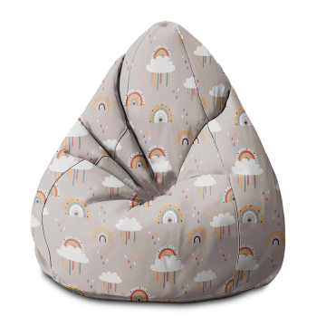 Puf Pearshape Beige Rainbow
