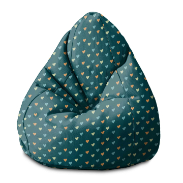 Puf Pearshape Colorful Hearts