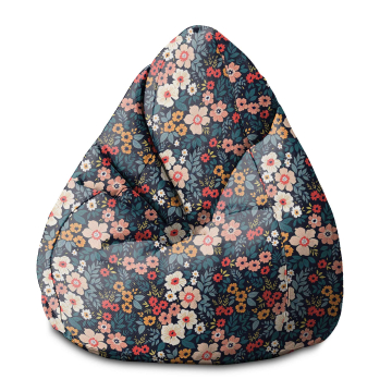 Puf Pearshape Colorful Flowers