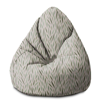 Puf Pearshape Green Leaves Pattern