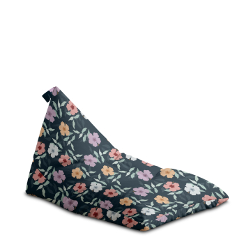 Puf Triangle Simple Flowers on Navy