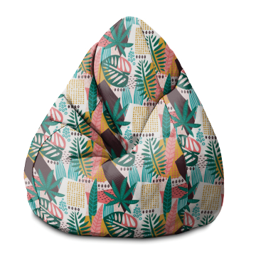 Puf Pearshape Abstrakcyjna Monstera