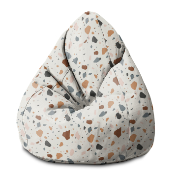 Puf Pearshape Ecru Terrazzo