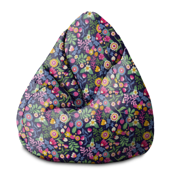Puf Pearshape Exotic Floral