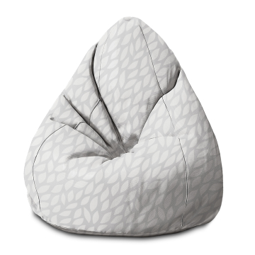 Puf Pearshape Gray Abstract Leaves