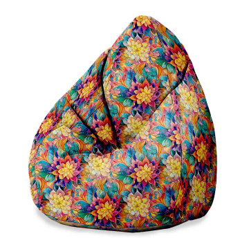 Puf Pearshape Botanical Floral Geometric Pattern