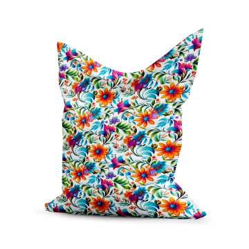 Puf Pillow Colorful Floral Pattern