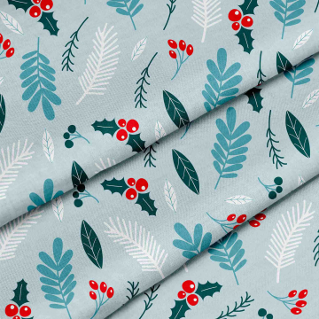 Tkanina winter seamless pattern with holly berries