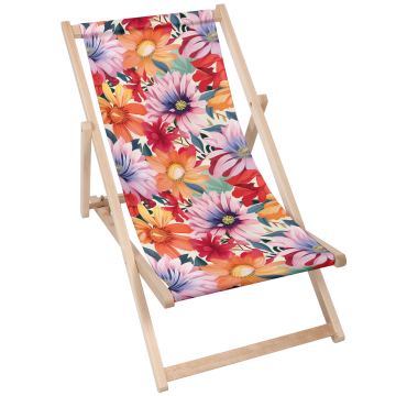 Leżak drewniany Floral Pattern
