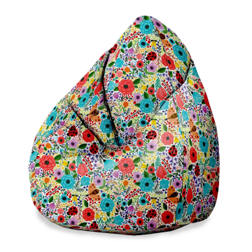 Puf Pearshape Spring Flowers