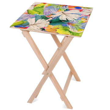 Stolik drewniany Feathers on Green Paint