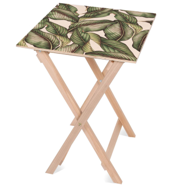 Stolik drewniany Retro Tropical Leaves