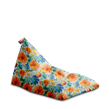 Puf Triangle Watercolor Flower Leaves