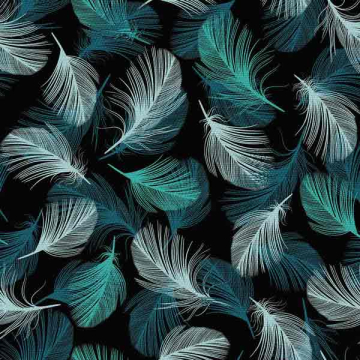 Tkanina Turquoise Feathers