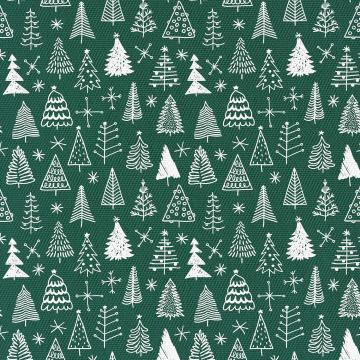 Tkanina White Christmas Tree fabric