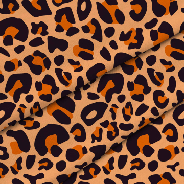 Tkanina Leopard Orange Print