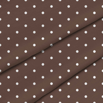 Tkanina Brown Geometric Dots