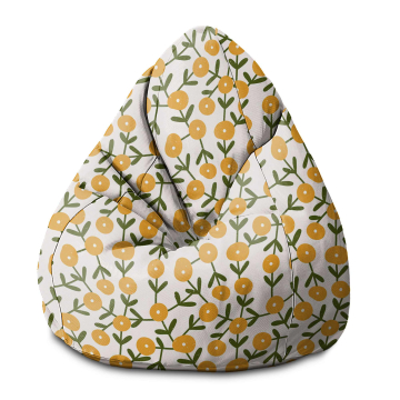 Puf Pearshape Scandinavian Green and Yellow