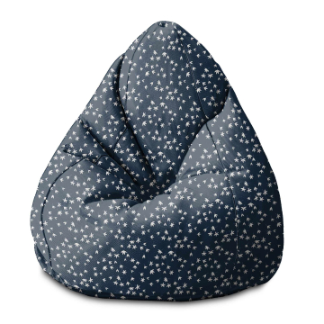 Puf Pearshape Navy Petals