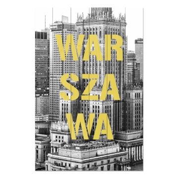 Obraz na drewnie Warszawa B&W